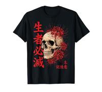 Crâne Chrysanthèmes Fleur Japonaise Botanique T-Shirt