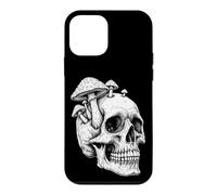 Crâne Cool avec Champignons Art Noir et Blanc Coque pour iPhone 12 Mini