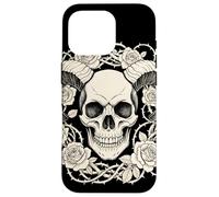 Crâne Cornes et Roses Gothiques Horreur Coque pour iPhone 16 Pro