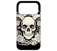 Crâne Cornes et Roses Gothiques Horreur Coque pour iPhone 17 Pro Max