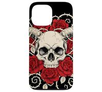 Crâne Cornes et Roses Horreur Gothique Coque pour iPhone 13 Pro Max