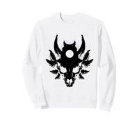 Crâne Cornu Mystique Éclipse Céleste Art Sombre Sweatshirt