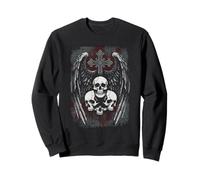Crâne Croix Y2K Goth Alt Grunge Gothique Emo Aesthetic Wings Sweatshirt