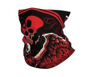 Crâne d'ange Dieu Faucheuse Squelette Rouge Homme Femme Echarpe Gaiter Unique Cache-Col Respirant Tube Bandeaux pour Motorcycle Ski Sports