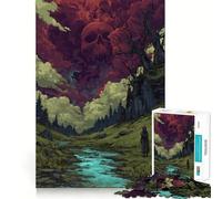 Crâne dans Le Ciel, Mauvais présage Puzzle de 1000 pièces pour Adultes Jeu de logique mentale Soulagement des tensions Découpe Ferme 38x52cm