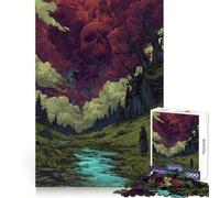 Crâne dans Le Ciel, Mauvais présage Puzzle de 1000 pièces pour Adultes Jeu de logique mentale Soulagement des tensions Découpe Ferme 38x52cm