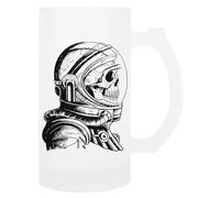 Crâne Dans Un Astronaute Casque Tasse À Bière En Verre Avec Poignée Beer Mug Drinking Cup