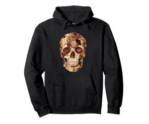Crâne d'automne Effrayant Collage Floral Gothique Art Halloween Sweat à Capuche