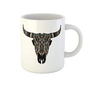 Crâne De Bison, Totem Amérindien, Tête D'Animal Aztèque Tasse À Café Unique Tasse À Thé Drôle Mug Cadeaux Fantaisie Pour Bureau Noël Pâques 330Ml