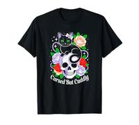Crâne de Chat maudit mais câlin Gothique Sombre Mignon T-Shirt