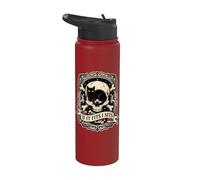 Crâne de chat noir drôle If It Fits I Sits Meme Gothic Style A Stainless Steel Insulated Water Bottle
