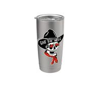 Crâne de cowboy Reaper x Give em Hell Tatouage traditionnel Flash Gobelet isotherme en acier inoxydable double paroi