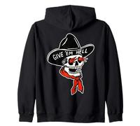 Crâne de Cowboy Reaper x Give em Hell Tatouage Traditionnel Flash Sweat à Capuche
