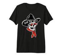 Crâne de Cowboy Reaper x Give em Hell Tatouage Traditionnel Flash T-Shirt Haut de Gamme