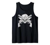 Crâne de cowboy vintage et pistolets - Motif pays occidental Débardeur