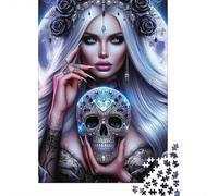 Crâne de Cristal 1000 Pièces Puzzle pour Adultes Jeux De Défi Familial Divertissement Apaisant Entraîner La Mémoire du Cerveau pour Adultes Et Enfants De 14 Ans Et Plus 500pcs (52x38cm)