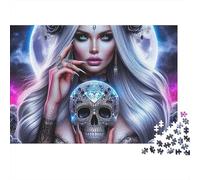 Crâne de Cristal 1000 Pièces Puzzle pour Adultes Jeux Éducatifs Divertissement Apaisant Entraîner La Mémoire du Cerveau pour Décorations Familiales 500pcs (52x38cm)