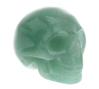 CrâNe De Cristal Sculpté en Jade Naturel - Mini Ornements DéCoratifs Bureau Forme De CrâNe De Jade pour Maison Et Bureau Halloween - Ornements en Pierre PréCieuse Vert, 1 Pouce