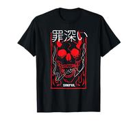 Crâne de démon japonais, diable, sinful oni harajuku esthétique T-Shirt