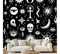 Crâne De Dessin Animé Papier Peint Intissél Soleil Lune Papier Peint Mural Mystérieux Papier Peint Autocollant Mural 100 x 70 cm pour Chambre Salle De Bain Salon