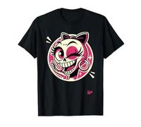 Crâne de fille qui cligne de l’œil avec nœud et créoles T-Shirt