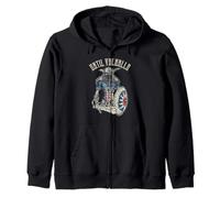 Crâne de Guerrier Viking Valhalla Casque Nordique Art Graphique Sweat à Capuche