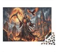 Crâne de la Lune de Sang Puzzle en Bois 1000 Pièces Adultes Et Enfants,Premium,Bois,Anti-Stress,Défi Faucheur,Jeu Éducatif,Déco Murale, Dès 14 Ans,Détente,Casse-tête (75x50cm)
