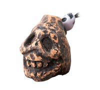Crâne de mort de mort - Clay 3x3.9x4.5 cm Conception aztec fabriquée à la main | Scream Whistlê avec des sons de cri humain, sécurité d'aventure en plein air, collectionnelle Azteć Sķull Art | Hallowe