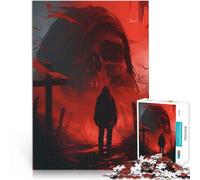 crâne de Mort maléfique Puzzle Adulte 1000 pièces Jouets addictifs pour Le défi de l'intelligence cérébrale Décoration Parfaite 38x26cm