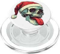 Crâne de Noël, Santa Claus Badass, Music, Cadeau père noël PopSockets PopGrip pour MagSafe