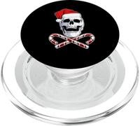 Crâne de Père Noël en métal et os croisés PopSockets PopGrip pour MagSafe