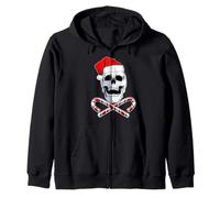 Crâne de Père Noël en métal et os croisés Sweat à Capuche