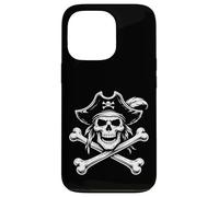 Crâne de Pirate et os croisés Classique Jolly-Roger Line Art Coque pour iPhone 13 Pro
