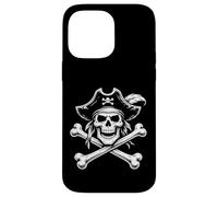 Crâne de Pirate et os croisés Classique Jolly-Roger Line Art Coque pour iPhone 14 Pro Max