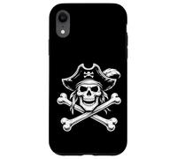 Crâne de Pirate et os croisés Classique Jolly-Roger Line Art Coque pour iPhone XR