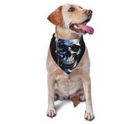 Crâne De Police De La Ligne Bleue Foulard Triangulaire Chiens Élégant Écharpe Triangulaire Lavable Écharpe pour Chien pour Animal De Compagnie Chat Chiot