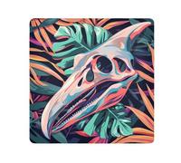 Crâne de ptérodactyle avec feuilles colorées, pochettes magiques pour articles de toilette, organiseurs de maquillage, pour appareil photo, objectif, sacs de rangement pour femmes, taille 55,1 x 55,1