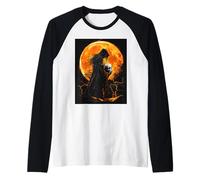 Crâne de sorcière Goth Lune Gothiques Femmes Crâne Sorcière Manche Raglan