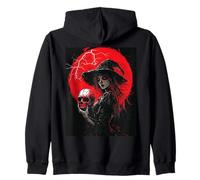 Crâne de sorcière Goth Lune Gothiques Femmes Crâne Sorcière Sweat à Capuche