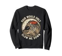 Crâne de Surfeur Chauve et Vague - Graphique Amusant Sweatshirt