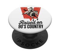 Crâne de Taureau Western Vintage sur la Musique Country des années 90 PopSockets PopGrip Adhésif