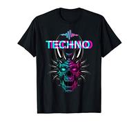 Crâne de techno maléfique, musique de transe de cornes T-Shirt