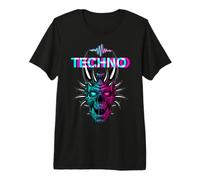 Crâne de Techno maléfique, Musique de Transe de Cornes T-Shirt Haut de Gamme