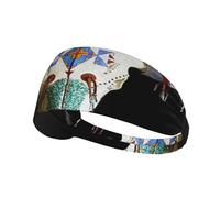 Crâne De Vache À Roue De Médecine Amérindienne du Texas Femme Homme Bandeaux De Sport Élastique Headband Antidérapant Serre Tete pour Jogging Basketball Yoga