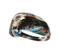 Crâne De Vache À Roue De Médecine Amérindienne du Texas Unisexe Bandeau De Sport Élastique Bandeau Cheveux Absorbe La Transpiration Serre Tete pour Randonnée Football Entraînement