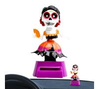 Crâne décoratif pour voiture avec mouvement | Décoration de voiture crâne artisanat cadeau | Figurine amusante automatique pour bureau ou voiture Cadeau pour famille amis adultes ou compagnons