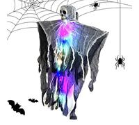 Crâne d'halloween - Fantôme Volant de Squelette | Accessoire Lumineux Flottant avec Brouillard pour Mur Cour Fête Masquée Carnaval Jardin Salle de Classe