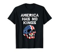 Crâne Drapeau américain America Has No Kings Democracy T-Shirt Graphique avec Valeur
