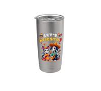 Crâne drôle de chat et chien en sucre Lets Fiesta Día los de Muertos Gobelet isotherme en acier inoxydable double paroi