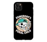 Crâne drôle Squelette rétro Humour Somebody's Feral Child Coque pour iPhone 11 Pro Max